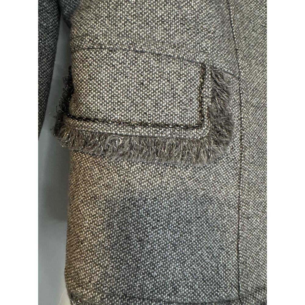 Cache Size Large Y2k Metalic Silver Gray Boucle W… - image 4